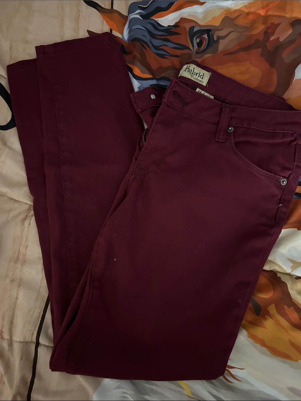 Hybrid & company Men's Maroon Slim Jeans